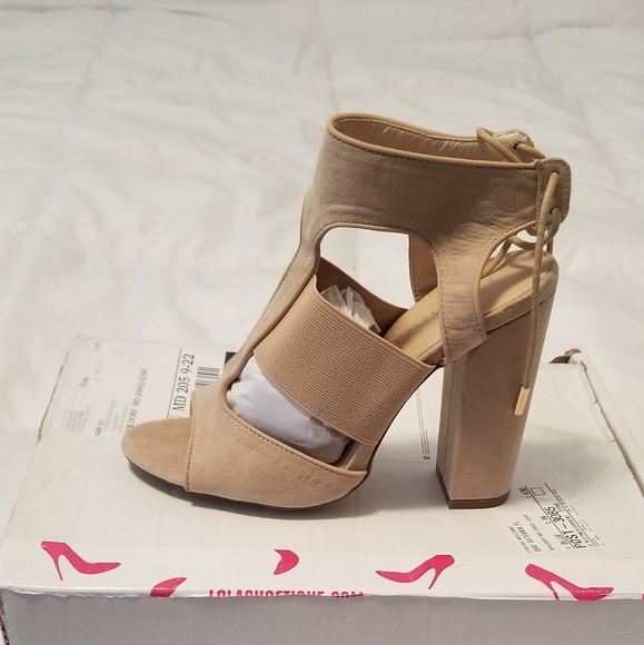 Nude chunky heel sandals - Picture 5 of 7